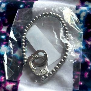 NWTs awesome silver beaded handcuff bracelet